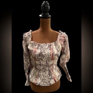 NWT All Saints Lara Makatu Top Soft Pink Size US 6 #B4